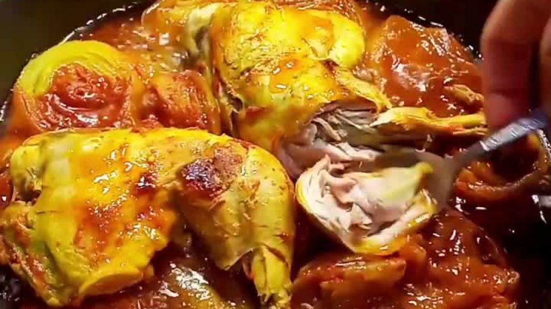 ⁣بدون یه قطره روغن لذیذ ترین مرغ رو بپز